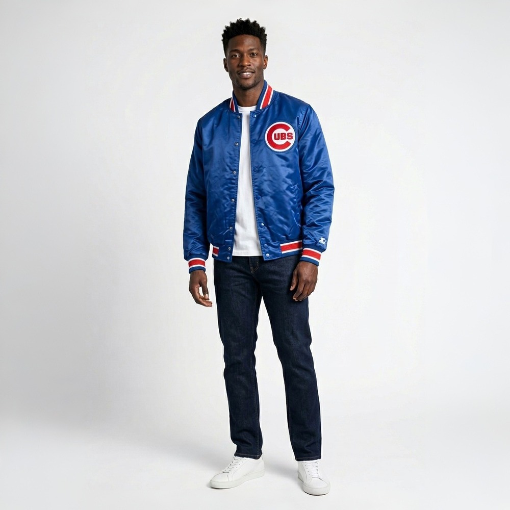 Starter x Homage Chicago Cubs 2016 World Series Champions Satin Jacket Size S